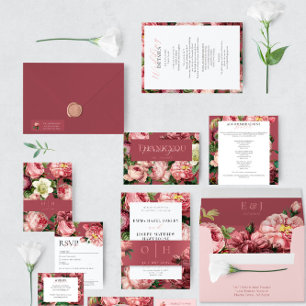 Vintage Rose pink blush classic Wedding Foil Invitation