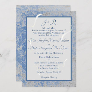 Blue & Gray Marble Nuptial Mass with Photo  Program