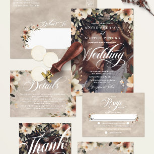 Romantic Cottagecore Floral Photo Save the Date Announcement Postcard
