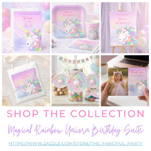 Pastel Rainbow Magical Birthday Thank You Card