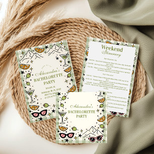 Mountains and Martinis Bachelorette Party Classic Round Sticker