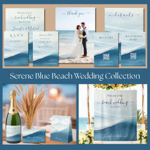 Serene Blue Abstract Wedding Favor Boxes