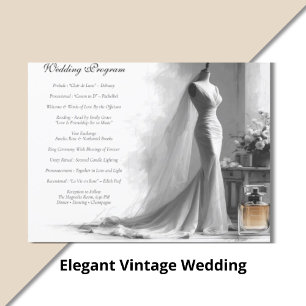 Romantic Vintage Bridal Sketch Wedding Invitation 