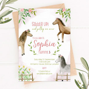 Saddle Up, Horse Birthday Photo Invitation