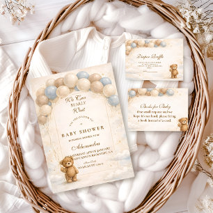 Bearly Wait Balloon Baby Shower Invitation