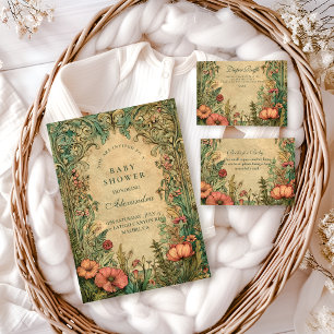 Vintage Art Nouveau Floral Baby Shower Napkins