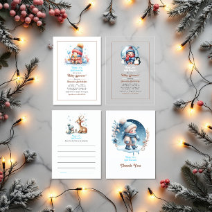 Winter Woodland Baby It’s Cold Outside Baby Shower Advice Card