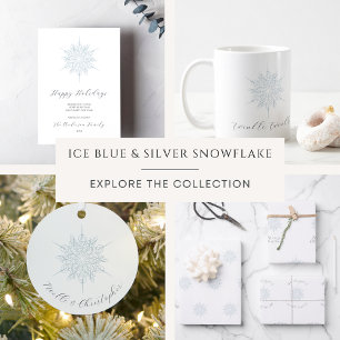 Ice Blue Snowflake Names Christmas Metal Ornament