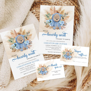 Tropical teddy bear pampas grass Baby Shower Napki Napkins