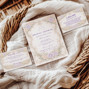 Lavender Rose Baroque Bridal Shower Napkins