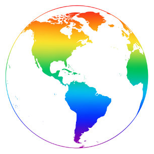 Rainbow colored planet earth classic round sticker