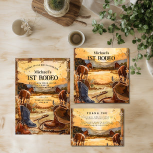 Rustic Cowboy Rodeo 1st Birthday Theme Paper Plates