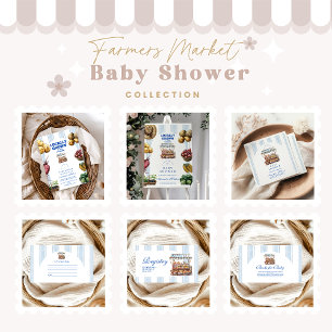 Arch Blue Farmers Market Baby Shower Invitation