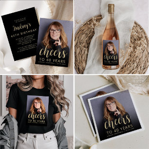 Custom Photo Cheers 40th Birthday Party Tri-Blend Shirt
