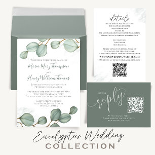 Photo QR Code RSVP Online Simple Moss Green Invitation