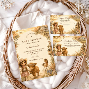 Vintage Girl Western Boho Baby Shower Napkins