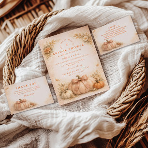 Coquette Bow Pumpkin Bridal Shower Enclosure Card