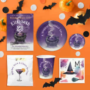 Magical Witches' Night Out Purple Cauldron Party Paper Cups
