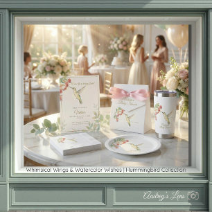 Whimsical Wings & Watercolor Wishes   Hummingbird  Paper Plates