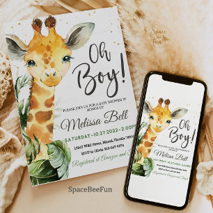 Safari Giraffe Baby Shower  Enclosure Card