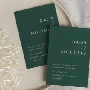 Modern Minimalist Burgundy Wedding Invitation