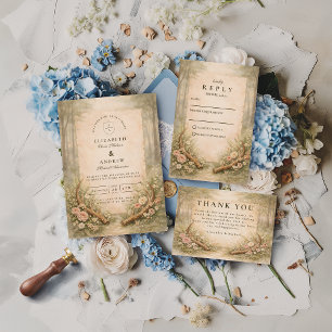 Antler Woodland Wedding Save The Date