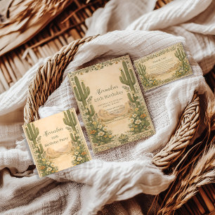 Vintage Desert Botanicals Birthday Paper Plates