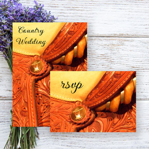 Western Saddle Country Wedding RSVP Response Card