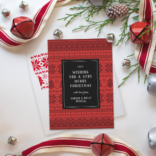 Christmas Sweater Snowflake Address Rubber Stamp