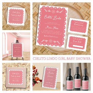 Cielito Lindo Mexican Talavera Girl Baby Shower Invitation