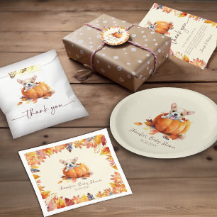 Cute Little Pumpkin Baby Shower Party Paper Plates