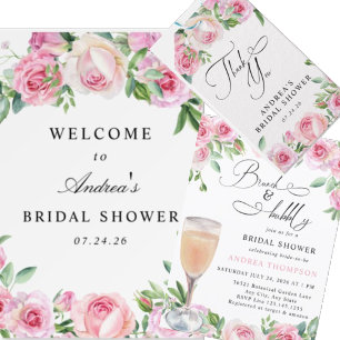 Bubbly Bar   Blush Roses   Mimosa Bar Poster