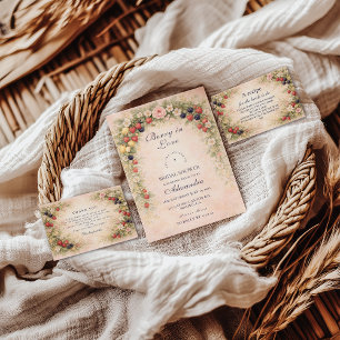 Berry in Love Garden Bridal Shower Thank You Card