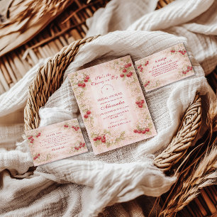 Sweet Cherry Floral Elegance Bridal Shower Napkins