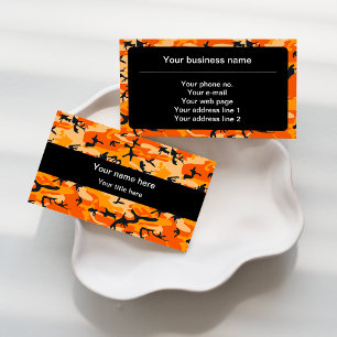 Orange Camo, Camouflage, Military, Army Business Card