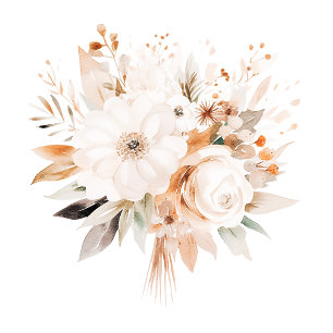 Watercolor floral beige and gold all in one invitation