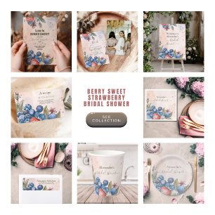 Chic Berry Sweet Strawberry Bridal Shower  Foam Board