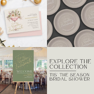 Tis the Season Taupe Winter Bridal Shower  Invitation