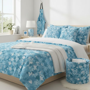 Ocean Breeze Floral Turquoise Botanical Bath Towel Set