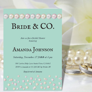 Elegant Bride to Be Teal Blue Pearl Bridal Shower Napkins