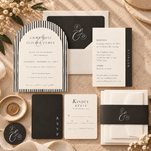 Minimal Boho Black Ivory Wedding Menu