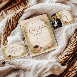 Western Floral Graduation Party Thank You Card