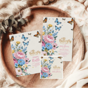 Butterfly Pink Rose Garden Girl Books for Baby Enclosure Card