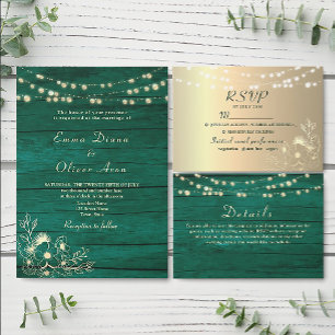 Rustic Emerald Green Wedding Program