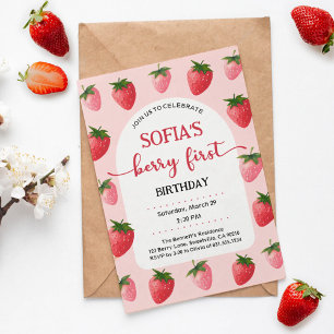 Strawberry Berry First Birthday Banner
