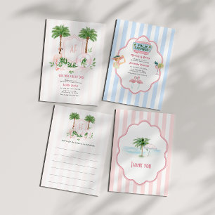 Palm Springs Pink Cabana Thank You Card