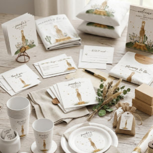 Alpaca Beige Baby Shower Invitation