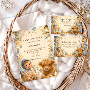 Whimsical Blue Boho Baby Shower Napkins