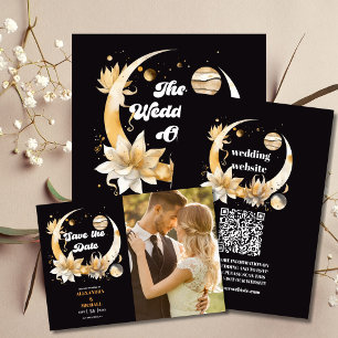 Mystical Black Gold Celestial Wedding Menu