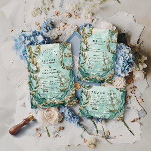 Nautical Rope Voyage Wedding Save The Date
